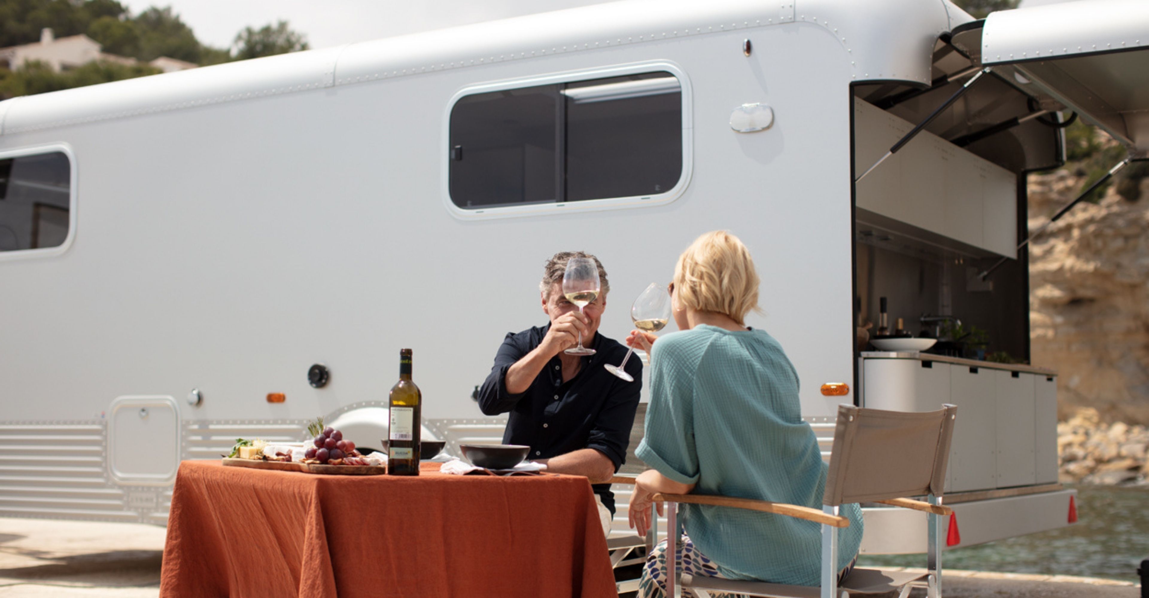 People toasting in front of the Expedition